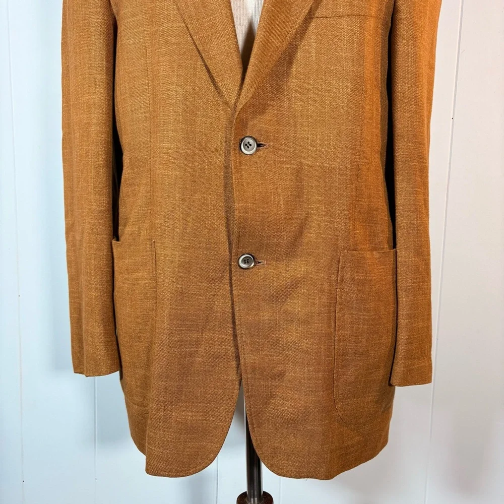 100%‎ Bamboo Blazer Men’s 42R Ibiza Brown Jacket Business Casual Preppy Vacation